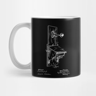 telephone wall set Vintage Patent Hand Drawing Mug